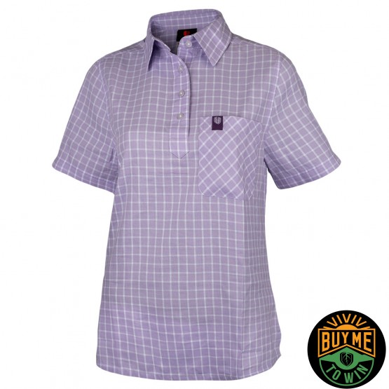 Women's CheckChick Shirt - Lilac/White
